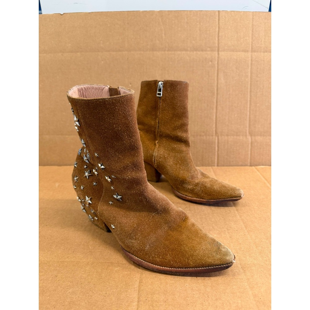Matisse Kate Bosworth Charlotte Star-Studded Suede Boots Brown Size 9M US